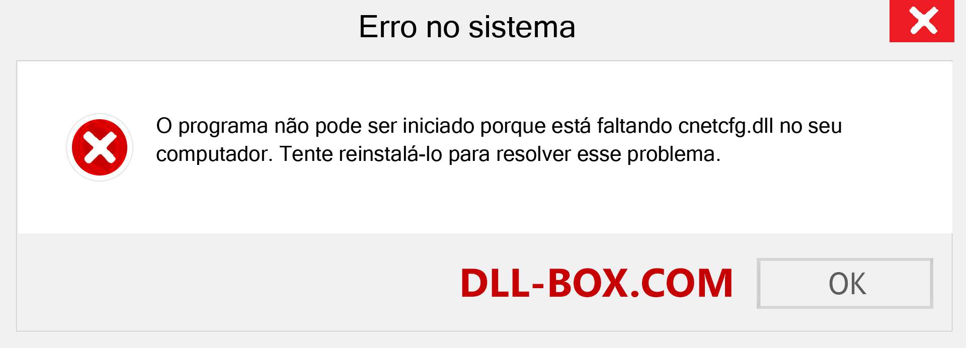 Arquivo cnetcfg.dll ausente ?. Download para Windows 7, 8, 10 - Correção de erro ausente cnetcfg dll no Windows, fotos, imagens